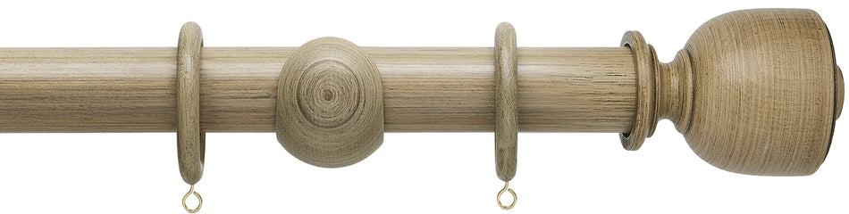 Hallis Origins 35mm Wood Pole, Quarry Stone, Tulip Urn Finial