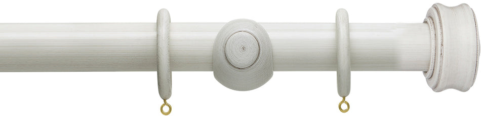 Hallis Origins 35mm Wood Pole, Chalk Stone, Disc Finial