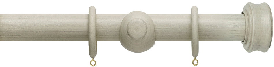 Hallis Origins 35mm Wood Pole, Limestone, Disc Finial