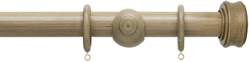 Hallis Origins 35mm Wood Pole, Quarry Stone, Disc Finial