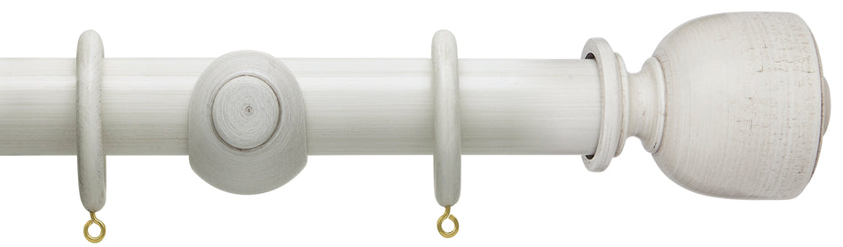 Hallis Origins 45mm Wood Pole, Chalk Stone, Tulip Urn Finial