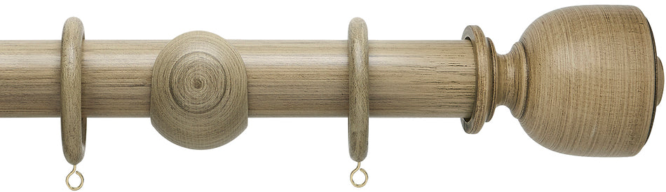 Hallis Origins 45mm Wood Pole, Quarry Stone, Tulip Urn Finial