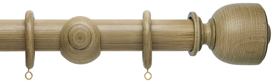 Hallis Origins 45mm Wood Pole, Shale, Tulip Urn Finial