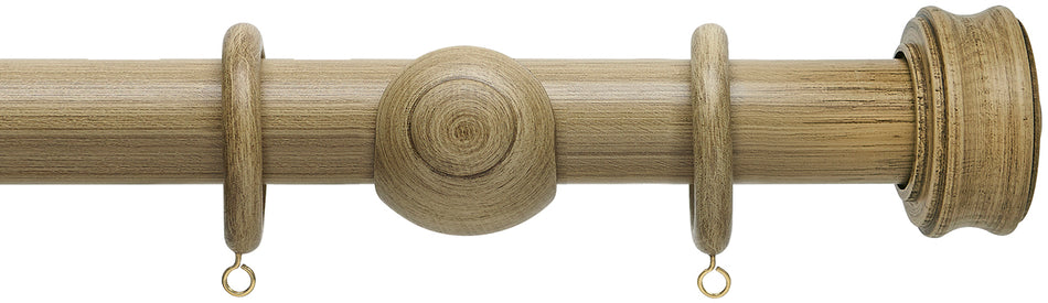 Hallis Origins 45mm Wood Pole, Shale, Disc Finial