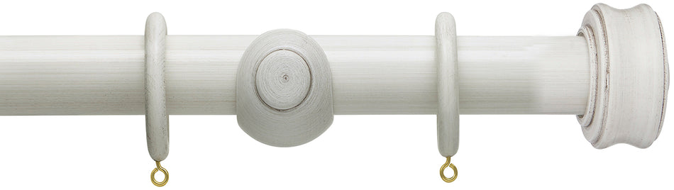 Hallis Origins 45mm Wood Pole, Chalk Stone, Disc Finial