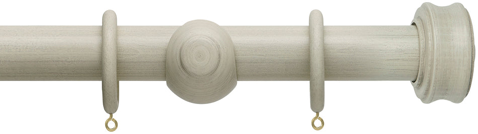 Hallis Origins 45mm Wood Pole, Limestone, Disc Finial