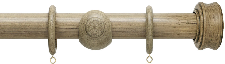 Hallis Origins 45mm Wood Pole, Quarry Stone, Disc Finial