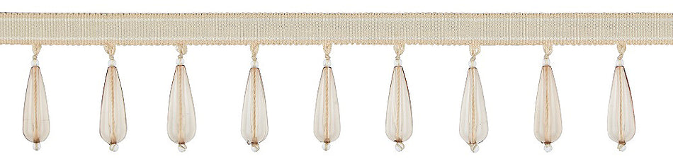 Hallis Opulent Trim Teardrop Bead Fringe Champagne