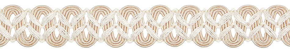 Hallis Opulent Trim Scroll Braid 30mm Champagne