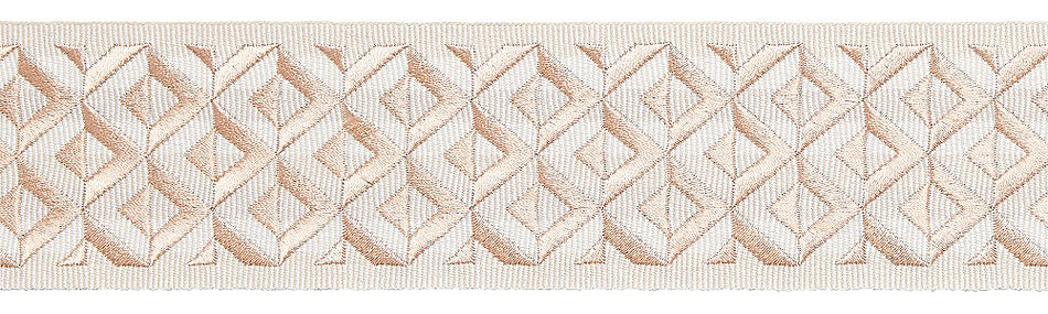Hallis Opulent Trim Wide Embroidered Braid 60mm Champagne