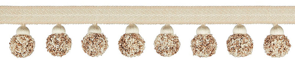 Hallis Opulent Trim Pom Pom 50mm Champagne