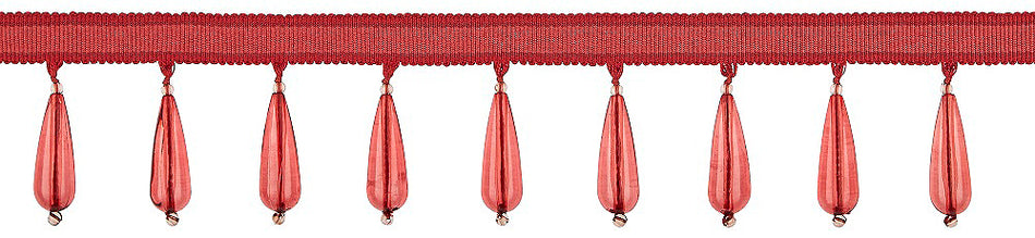 Hallis Opulent Trim Teardrop Bead Fringe Rouge