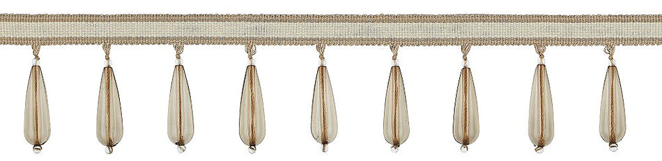Hallis Opulent Trim Teardrop Bead Fringe Bisque
