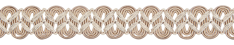 Hallis Opulent Trim Scroll Braid 30mm Bisque