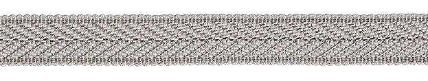 Hallis Opulent Trim Herringbone Braid 18mm Silver