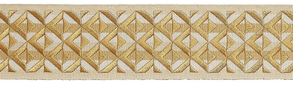 Hallis Opulent Trim Wide Embroidered Braid 60mm Gold
