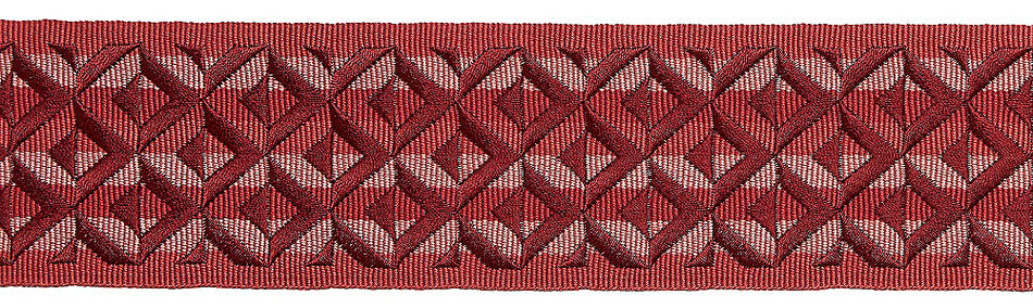 Hallis Opulent Trim Wide Embroidered Braid 60mm Rouge