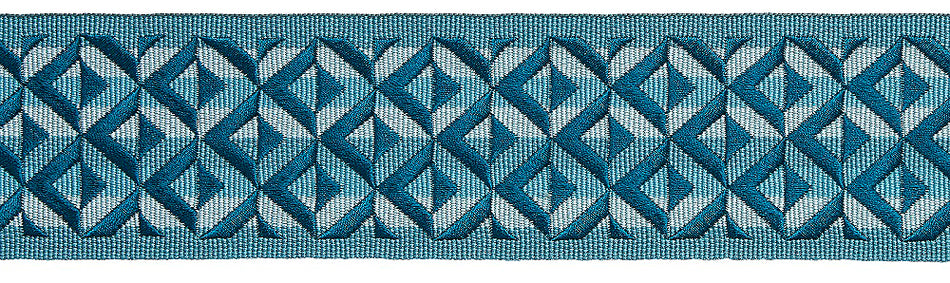 Hallis Opulent Trim Wide Embroidered Braid 60mm Teal