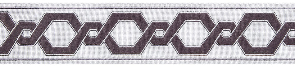 Hallis Opulent Trim Wide Applique Velvet Braid 90mm Silver
