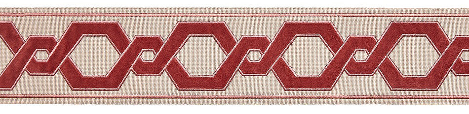 Hallis Opulent Trim Wide Applique Velvet Braid 90mm Blush