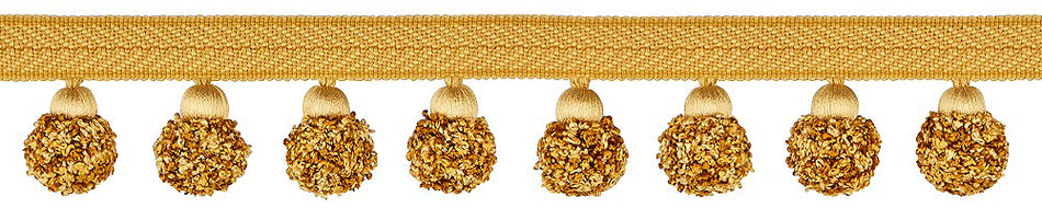 Hallis Opulent Trim Pom Pom 50mm Gold