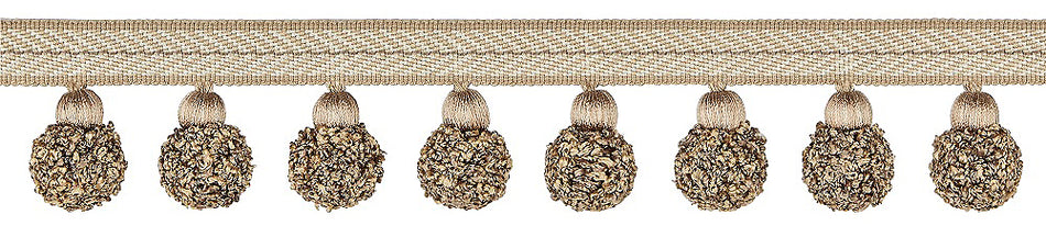 Hallis Opulent Trim Pom Pom 50mm Bisque