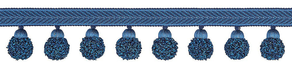 Hallis Opulent Trim Pom Pom 50mm Indigo