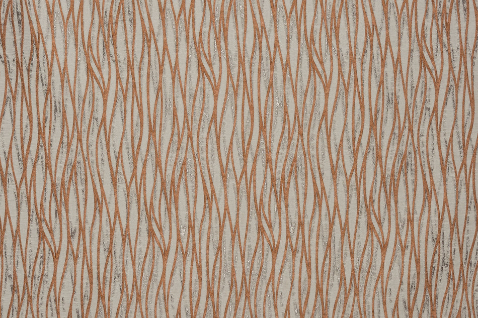 Fryetts Acacia Linear Burnt Orange Fabric