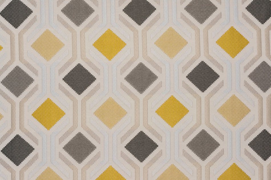 Porter & Stone Gingko Mosaic Ochre Fabric