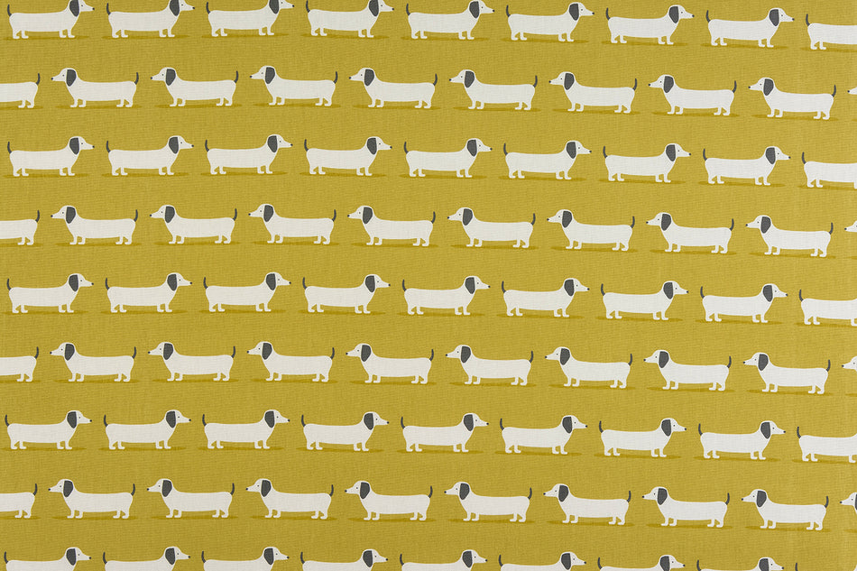Fryetts Happy Days Hound Dog Ochre Fabric