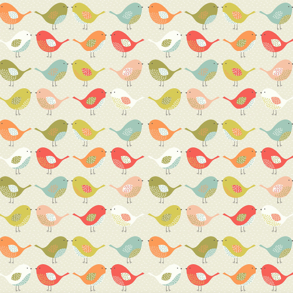 Fryetts Novelty Time Birds Multi Fabric