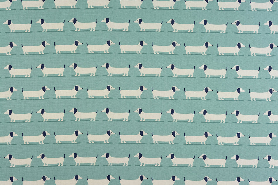 Fryetts Happy Days Hound Dog Duck Egg Fabric