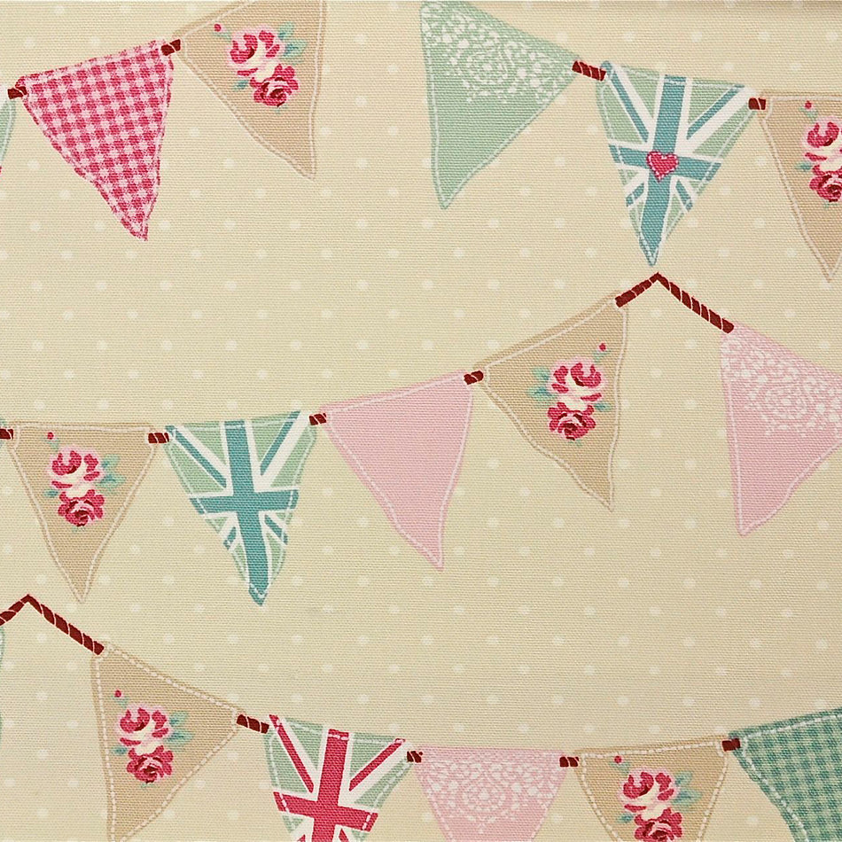 Fryetts Novelty Time Bunting Pink Fabric