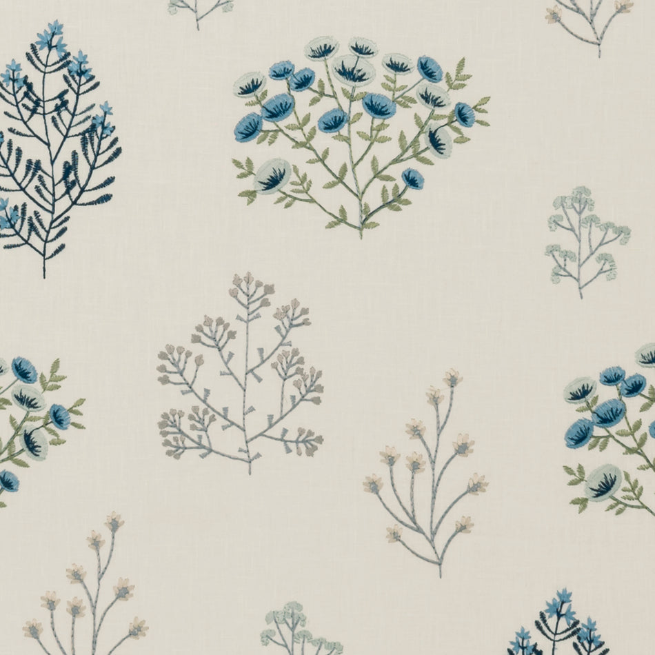 Clarke & Clarke Botanist Floris Mineral_Denim