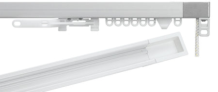 Silent Gliss 3870 Corded Curtain Track with Recess Silver