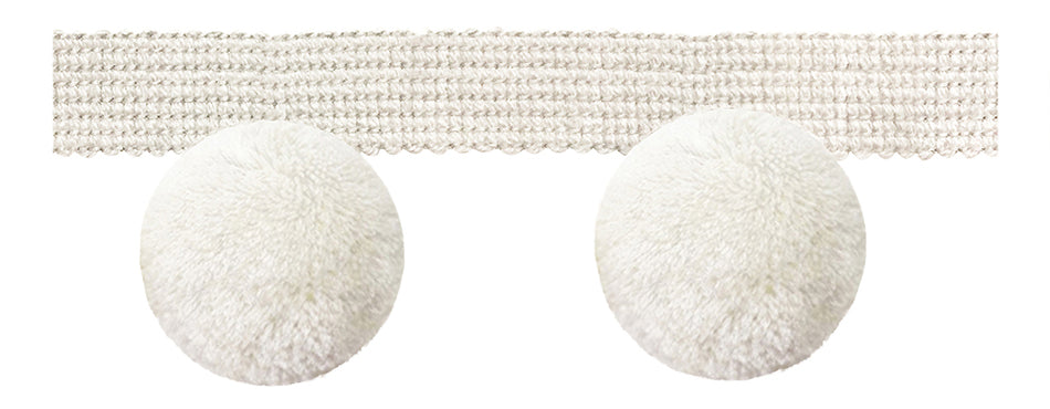Jones Hygge Large Pom Pom Fringe, Cream