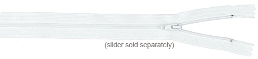 Hallis No.3 Closed End Zips 18' White