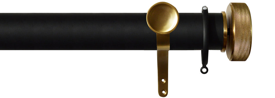 Jones Esquire 50mm Pole Carbon Black, Brushed Gold Etched Disc