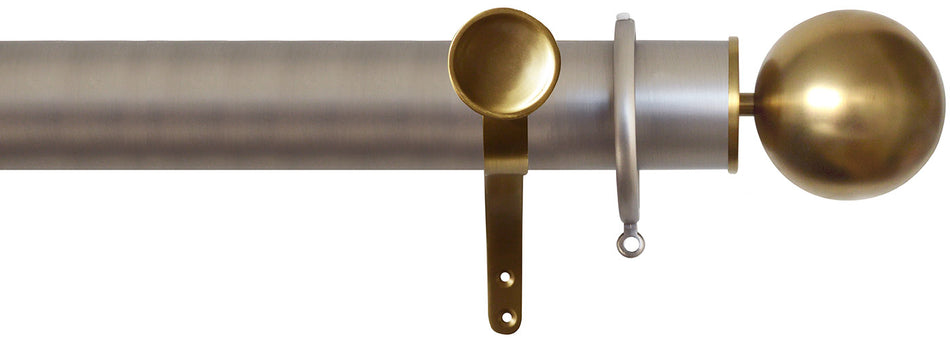 Jones Esquire 50mm Pole Brushed Nickel, Brushed Gold Sphere