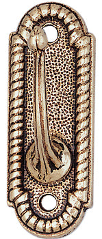 Regency Decorative Curtain Tieback Hook, Real Brass, Antique