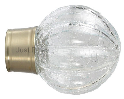 Swish 28mm Cracked Glass Pumpkin Finial Burnished Brass