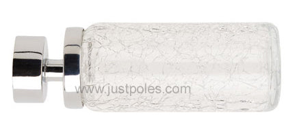 Swish Mix & Match 19mm Crackled Glass Cylinder, Chrome