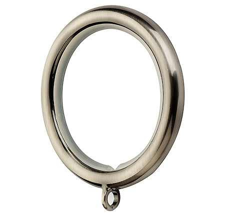 Swish Luxury 35mm Curtain Rings, Satin Steel