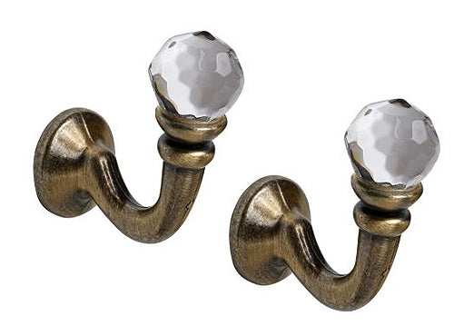 Speedy Crystal Palma Tieback Hook, Antique Brass
