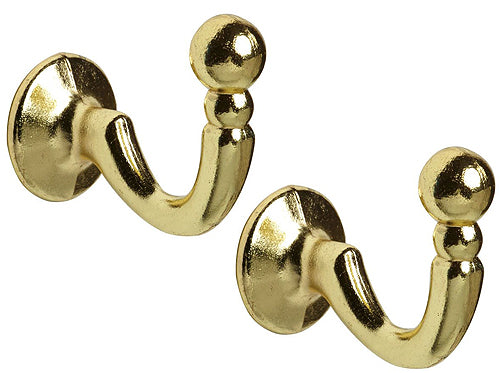 Speedy Palma Curtain Tieback Hooks, Bright Brass