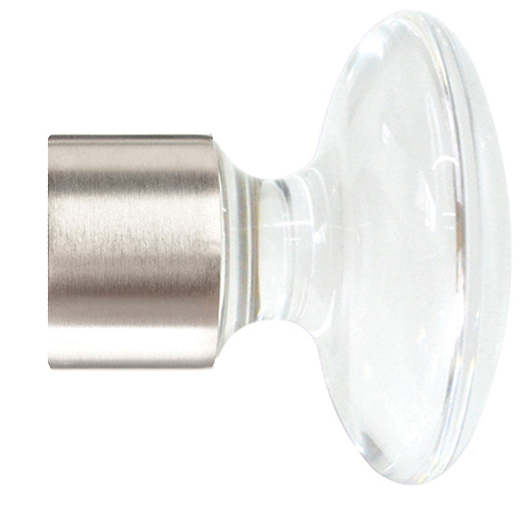 Jones Strand 35mm Pole Finial Only Matt Nickel, Acrylic Disc