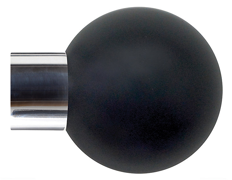 Jones Strand 35mm Pole Finial Only Chrome, Charcoal Painted Ball