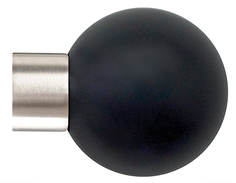 Jones Strand 35mm Pole Finial Only Matt Nickel, Charcoal Painted Ball