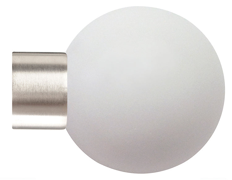 Jones Strand 35mm Pole Finial Only Matt Nickel, Stone Painted Ball
