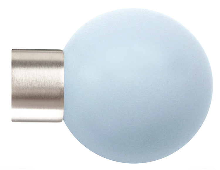 Jones Strand 35mm Pole Finial Only Matt Nickel, Sky Painted Ball